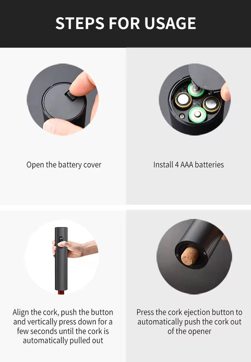 🍾 Ouverture Facile | Set d'Ouvre-Bouteilles Électrique | Rechargeable & Rapide ⚡